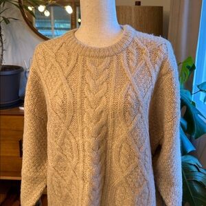 NWOT Kerisma Cream Cable Knit Fisherman’s Sweater
